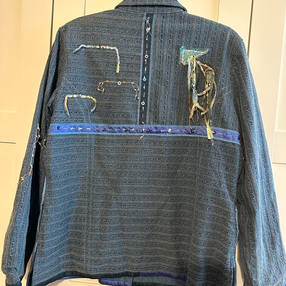 Vtg Artsy Yak Magik Large Jacket Boho Shacket   Embroidered Yarn Women’s silk - Picture 4 of 16